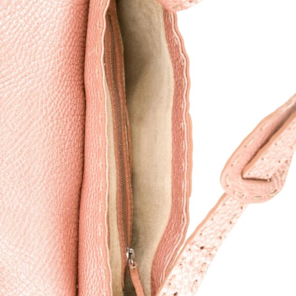 Fendi Selleria Baguette Flap Bag, Metallic Blush Pink - Picture 5 of 11